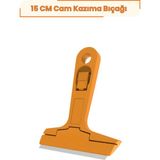 Nublado Cam Kazıma Bıçağı Jiletli Saplı 15 Cm, 6,5 cm Geniş Uçlu Etiket, Yapışkan, Buz ve Kar Temizleme Aparatı, Ev, Vitrin ve Araç Camları Için Ergonomik Pratik Cam Kazıyıcı Temizlik El Aleti - Sarı