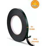 Nublado Çift Taraflı Köpük Bant Siyah 10 mm x 10 Metre – 1,5 mm Kalınlık Eva Sünger Bant, Güçlü Yapışkanlı Montaj ve Sızdırmazlık Bandı - 10 MM EN - 1 Adet