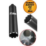 Nublado Elmas Karot Ucu 71 mm Beton Zemin Duvar Delme Delik Açma Panç Aparat Uç Deprem Numune Al Test - Siyah - Gümüş - 71 mm x 46 cm