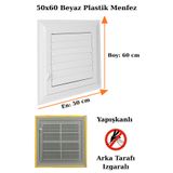 NUBLADO Havalandırma Menfezi Banyo Wc Tuvalet Menfez Plastik Panjur Beyaz 50x60 cm