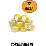 Nublado Koli Bandı 45 mm x 100 mt Şeffaf Güçlü Yapışkanlı Kopmayan Bant Bandı (12 Adet)