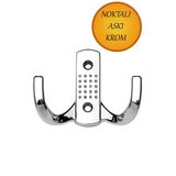 Nublado Krom İkili Duvar Askısı - Banyo Mutfak Elbise Askılığı - Bornoz Havlu Ceket Mont Kancası - Nokta Desenli Dayanıklı Metal Kapı Arkası Askı