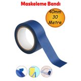 NUBLADO Maskeleme Bandı Mavi Kağıt Bant Boyacı Tadilat 48 mm x 30 M Ahşap Cam Duvar Oto Boya Yüzey KorumaMFT