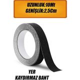 Nublado Merdiven Zemin Kaydırmaz Bant Yapışkanlı Kaymaz Bant Siyah 2.5 cm x 10 Metre