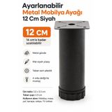 nublado Metal Ayakları 12 Cm Ayarlanabilir Mobilya Kanepe Koltuk Baza Yükseltme Yükseltici Ayağı Siyah