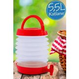 nublado Musluklu Katlanır Su Bidonu Outdoor Akordiyon Kamp Çeşme Piknik Damacana Içecek Şişesi Kova Kırmızı
