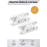 Nublado Pimapen Pvc Pencere Kapı Sineklik Kapama Çıt Çıt 2’li Set Beyaz Plastik Tutucu Kilit Aparatı 5,5 cm 8 Vidalı Dayanıklı Sineklik Sabitleyici - Pimapen Sineklik Kapama