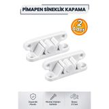 NUBLADO Pimapen PVC Pencere Kapı Sineklik Kapama Çıt Çıt 2’li Set Beyaz Plastik Tutucu Kilit Aparatı 5,5 cm