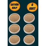 NUBLADO Satrün Kulp Düğme Ahşap Desenli Aytaşı Çekmece Mutfak Mobilya Dolabı Dolap Kulpu Kulpları 6 ADET