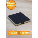 Nublado Sünger Zımpara 9.5 x 12.5 cm Takoz Blok Flex Taşlama Ahşap El Zımparası 150 Kum 1 Adet - Siyah