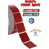 Nublado Tüvtürk Onaylı 5 Metre Kırmızı Parçalı Reflektörlü Reflektif Fosforlu Şerit Bant Kesikli Ikaz Bandı - Standart