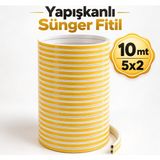 Nublado Yapışkanlı 5x2=10 Metre (Beyaz) Kapı Pencere Bandı Fitili Soğuk Izolasyon Kauçuk Bantları - Beyaz - Açık Gri - 5 Adet