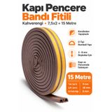 NUBLADO Yapışkanlı 7,5x2=15 Metre (Kahverengi) Kapı Pencere Bandı Fitili Soğuk Kauçuk Bantları