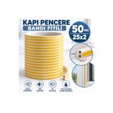 NUBLADO Yapışkanlı Bant 25x2=50 Metre (BEYAZ) Kapı Pencere Bandı Fitili Soğuk Izolasyon Kauçuk Bantları