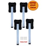 NUBLADO Yer Sofra Ayağı Ayak Metal Plastik Siyah Taban Katlanır Yer Sofrası Sini Altı 20 Cm (4 ADET).
