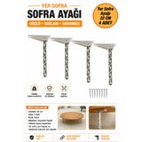 NUBLADO Yer Sofrası Ayağı 22 cm Krem 4’lü Set – Katlanabilir Plastik Masa ve Tabla Ayağı, Montaj Vidaları