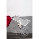 NUDE GÜMÜŞ DETAYLI DİKDÖRTGEN TEPSİ SERVİS SUNUM TEPSİSİ 30X14X15 CM