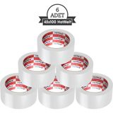 Nuga Bant Koli Bandı 45mm.x100m. BEYAZ (6 ADET) Güçlü Yapışma | Hotmelt Kalite