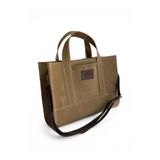 Nuggita Kadın Totebag Vizon Rengi Mumlu Kanvas Çanta - Orijinal Boy