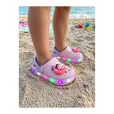 nuh kids Işıklı Eva Figürlü Lila Pembe Kız Çocuk Sandalet Terlik