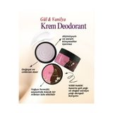 NUHA CAFE Gül & Vanilya Krem Deodorant alüminyum ve zararlı kimyasallar içermeyen formülüyle 30 ml