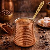Nuha El Yapımı Bakır Cezve | 100-300 ml Seçenekli | Türk Kahvesi Cezvesi | Geleneksel Dövme Bakır - 200 ml