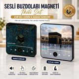 Nuha Sesli Buzdolabı Magneti Ikili Set – Kur’an-I Kerim & Namaz Sureleri – Dokunmatik, Hoparlörlü, Manevi Hediye - Siyah