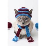 Nuigo El Örgüsü Taraftar Temalı Kedi Şapkası - Bordo Mavi