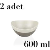 Nuit Concept 2 Adet Kase Qlux Bpa Içermez Salata Meyve Cips Popcorn Sunum Kase L-00489 - Bej