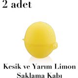 Nuit Concept 2 Adet Limon Saklama Kabı Qlux Limon Şeklinde Kesik Limon Saklama Kabı L-00395 - Sarı