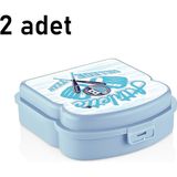Nuit Concept 2 Adet Qlux Ideas Beslenme Kabı Okul Kamp Piknik Ofis Tost Sandviç Atıştırmalık Saklama Taşıma Kabı L-00410 - Mavi