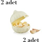 Nuit Concept 2 Adet Sarımsak Saklama Kabı Qlux Buzdolabı Difrize Uygun Saklama Kabı L-00394 - Ekru