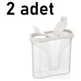 Nuit Concept 2ADET Baharatlık Qlux Ideas 300 ml Tuzluk Biberlik Ev Ofis Cafe Lokanta L-00536 - Beyaz