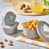 Nuit Concept 3 Boy Sızdırmaz Saklama Kabı Bpa Içermez Okul Kamp Piknik Çanta Saklama Kabı L-00957 100-250-500 ml - Bej - 3 Adet