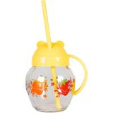 Nuit Concept Alıştırma Bardağı Qlux Pipetli Bardak Bebek Çocuk Bardağı C-00373 Cam - Sarı