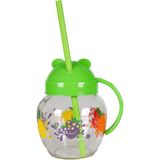 Nuit Concept Alıştırma Bardağı Qlux Pipetli Bardak Bebek Çocuk Bardağı C-00373 Cam - Yeşil