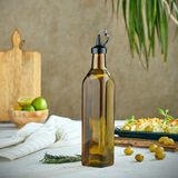 Nuit Concept Kapaklı Yağlık Sos Şişesi Qlux 250 ml Cam Yağ ve Sosluk Sofra Masa Ev Işyeri Cafe Restoran C-00405 - 3 Adet