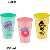 Nuit Concept Qlux 3 Adet Meşrubat Bardağı Plastik Bardak Parti Doğum Günü Piknik Kamp L-00749 Bpa Içermez