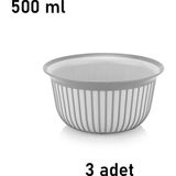 Nuit Concept Qlux Ideas 2 Renkli Kase Bpa Içermez Salata Meyve Cips Pop Corn Sofra Sunum Kasesi - Gri - 3 x 500 ml