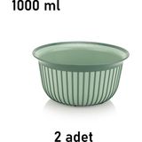 Nuit Concept Qlux Ideas 2 Renkli Kase Bpa Içermez Salata Meyve Cips Pop Corn Sofra Sunum Kasesi - Yeşil - 2 x 1000 ml