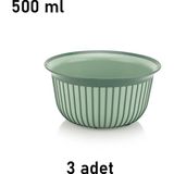 Nuit Concept Qlux Ideas 2 Renkli Kase Bpa Içermez Salata Meyve Cips Pop Corn Sofra Sunum Kasesi - Yeşil - 3 x 500 ml