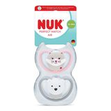 NUK PM Air 2'li Emzik, 18-36 ay, Gri/Pembe, Kız
