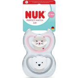 Nuk Pm Air 2'li Emzik, 6-18 Ay, Gri/pembe, Kız - Renkli - Standart