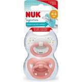 Nuk Signature 2'li Silikon Emzik 0-6 Ay Açık Pembe Ortodontik Tasarımlı Güvenli Kullanım - 0 - 6 Ay
