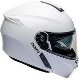 Nukro 938-SV Solid Glossy White Çene Açılır Kask - M