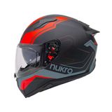 Nukro B-506 Stars Siyah-Kırmızı Güneş Vizörlü Kapalı Motosiklet Kaskı