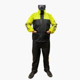 Nukrotech Astarlı Cepli PVC Su Geçirmez Motosiklet Yağmurluğu Siyah - Sarı