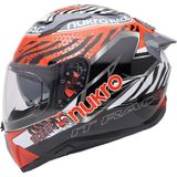 Nukrotech Nukro B-506 Combo Beyaz-Kırmızı-Gri Güneş Vizörlü Kapalı Motosiklet Kaskı - 2XL