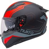Nukrotech Nukro B-506 Stars Güneş Vizörlü Kapalı Motosiklet Kaskı Siyah - Kırmızı