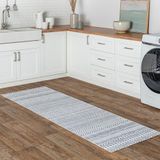 nuLOOM Kira Makinede Yıkanabilir Tribal Geometrik Yolluk Halı, 2' 6" x 12', Gri